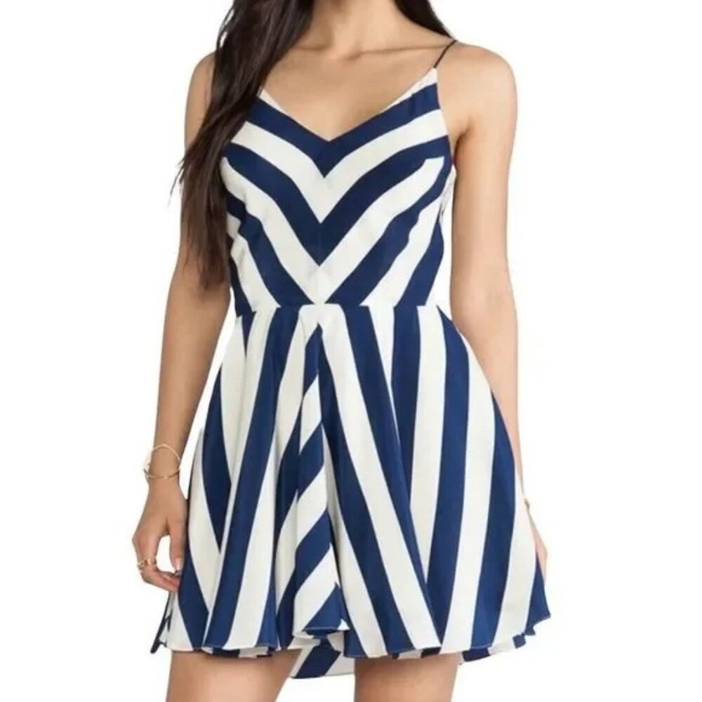 Amanda Uprichard Blue and White Striped Mini Dress